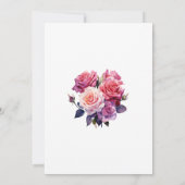 Invitation Dîner de répétition Mariage rose et violet (Dos)