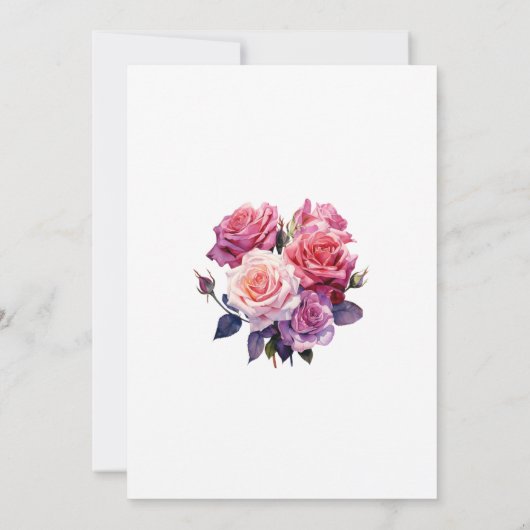 Invitation Dîner de répétition Mariage rose et violet (Dos)