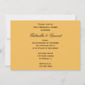 Invitation Dîner de répétition Mariage Rose jaune perles blan (Dos)