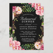 Invitation Dîner de répétition Mariage rose moderne (Devant / Derrière)