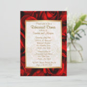 Invitation Dîner de répétition Mariage Rose rouge (Debout devant)