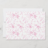 Invitation Dîner de répétition Mariage rose toile (Dos)