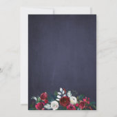 Invitation Dîner de répétition Mariage rouge Floral Winter Na (Dos)