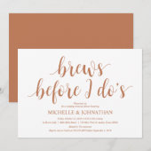 Invitation Dîner de répétition Mariage russe, cuivre moderne (Devant / Derrière)