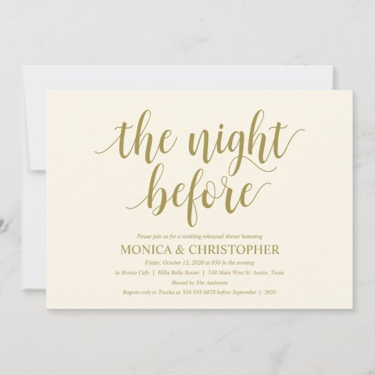 Invitation Dîner de répétition Mariage rustique Célébration (Devant)