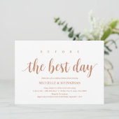 Invitation Dîner de répétition Mariage rustique, Cuivre moder (Debout devant)