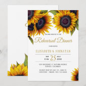 Invitation Dîner de répétition mariage rustique élégant tourn (Devant / Derrière)