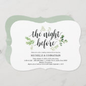 Invitation Dîner de répétition Mariage rustique et verdoyant (Devant / Derrière)