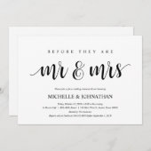 Invitation Dîner de répétition Mariage rustique, noir et blan (Devant / Derrière)