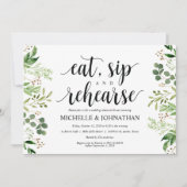 Invitation Dîner de répétition Mariage rustique verdure Invit (Devant)