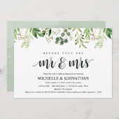 Invitation Dîner de répétition Mariage rustique verdure Invit (Devant / Derrière)