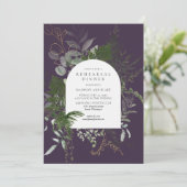 Invitation Dîner de répétition Mariage sauvage vert pourpre (Debout devant)