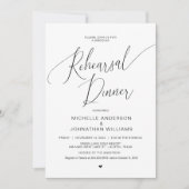 Invitation Dîner de répétition mariage, Simple Modern Black I (Devant)