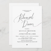 Invitation Dîner de répétition mariage, Simple Modern Black I (Devant / Derrière)