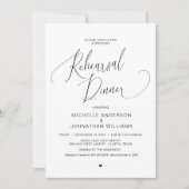 Invitation Dîner de répétition mariage, Simple Modern Black I (Devant)