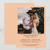 Invitation Dîner de répétition Mariage simple Photo Coral Pea (Devant / Derrière)