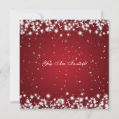 Invitation Dîner de répétition Mariage Sparkle Red (Dos)