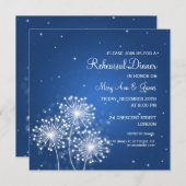 Invitation Dîner de répétition mariage Sparkle Sapphire Étinc (Devant / Derrière)