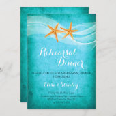 Invitation Dîner de répétition mariage Starfish & veil (Devant / Derrière)