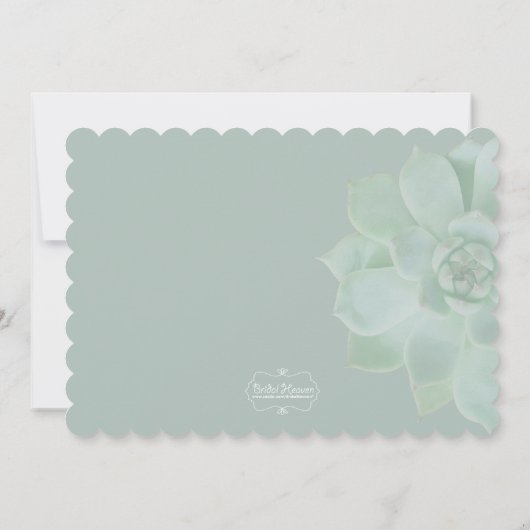 Invitation Dîner De Répétition Mariage Succulent Chic (Dos)