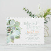 Invitation Dîner De Répétition Mariage Succulent Chic (Debout devant)