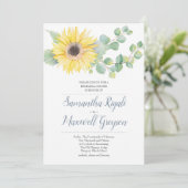 Invitation Dîner de répétition Mariage Sunflower & Eucalyptus (Debout devant)