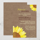 Invitation Dîner de répétition Mariage Sunflowers (Devant / Derrière)