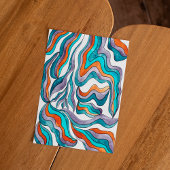 Invitation Dîner de répétition Mariage super Retro Blue Wavy