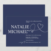 Invitation Dîner de répétition Mariage sur le minimalisme de  (Devant / Derrière)