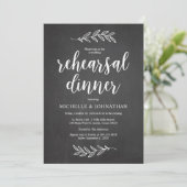 Invitation Dîner de répétition mariage, tableau de bord rusti (Debout devant)