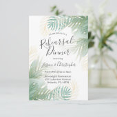 Invitation Dîner de répétition Mariage Tropical Palm Sage Gre (Debout devant)