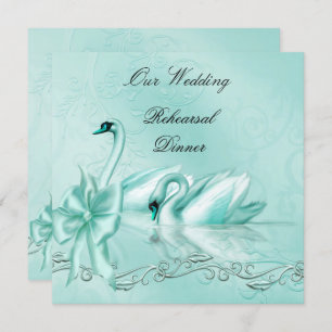 Invitation Dîner de répétition Mariage Turquoise Blue Aqua Sw