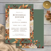 Invitation Dîner de répétition Mariage vert automne