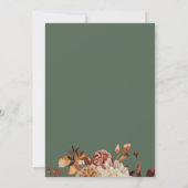 Invitation Dîner de répétition Mariage vert automne (Dos)