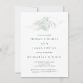 Invitation Dîner de répétition Mariage vert et blanc de monta (Devant)