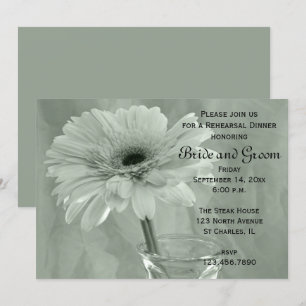 Invitation Dîner de répétition Mariage vert pâle