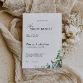 Invitation Dîner de répétition Mariage verte,