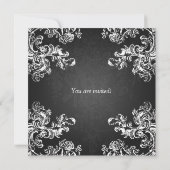 Invitation Dîner de répétition Mariage Vintage 2 Noir (Dos)