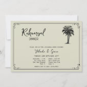 Invitation Dîner de répétition Mariage vintage Palm Tree (Devant)