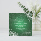 Invitation Dîner de répétition Mariage Vintage vert (Debout devant)