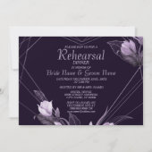 Invitation Dîner de répétition Mariage violet floral violet (Dos)