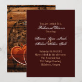 Invitation Dîner de répétition Mariage Western Wood Horseshoe (Devant / Derrière)