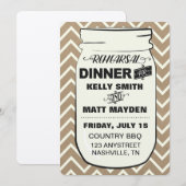 Invitation Dîner de répétition Mason Jar (Devant / Derrière)