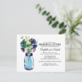 Invitation Dîner de répétition Mason Jar Fleurs sauvages (Debout devant)
