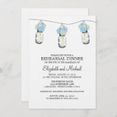 Invitation Dîner de répétition Mason Jar Fleurs sauvages (Devant / Derrière)