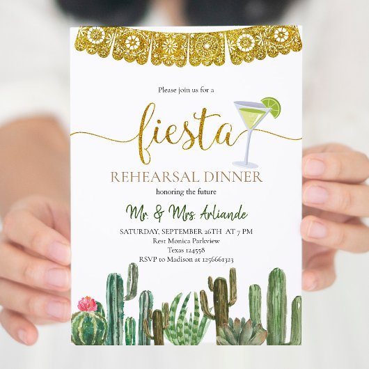 Invitation Dîner de répétition mexicaine Cactus Fiesta