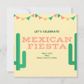 Invitation Dîner de répétition mexicaine Cactus Floral (Devant)