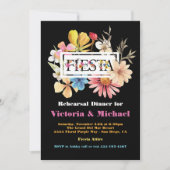 Invitation Dîner de répétition mexicaine Fleurs pressées (Devant)