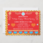 Invitation Dîner de répétition mexicaine Papel Picado Gold Pa (Dos)