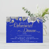 Invitation Dîner de répétition minimal bleu brillant moderne (Debout devant)